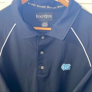 Footjoy Polo Golf Shirt Mens Size Large Blue North Carolina Tar Heels Golfing FJ